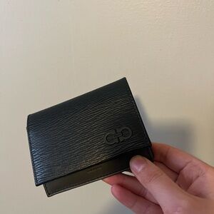 Salvatore Ferragamo Black Saffiano Revival Card Holder